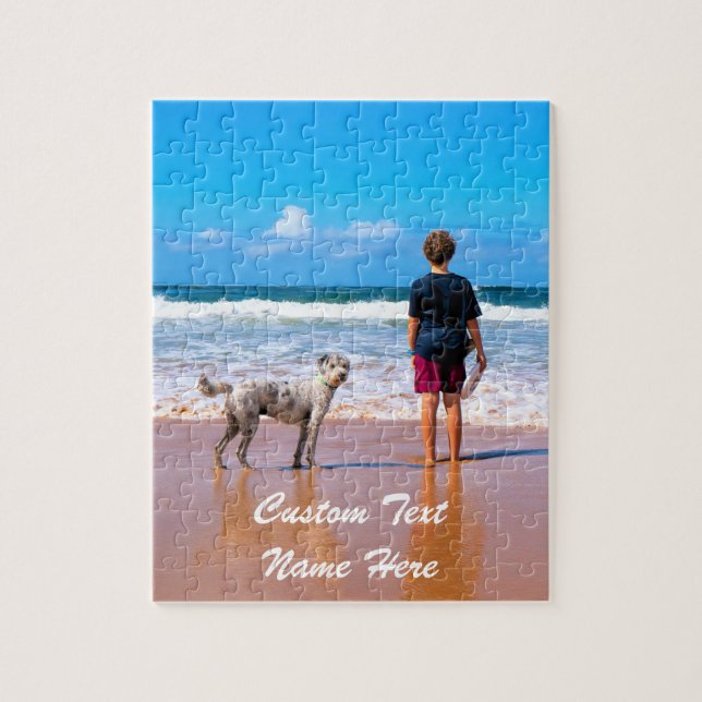 Custom Photo Jigsaw Puzzle Your Photos and Text (Vertical)