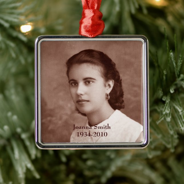 Custom Photo Keepsake Metal Ornament (Tree)