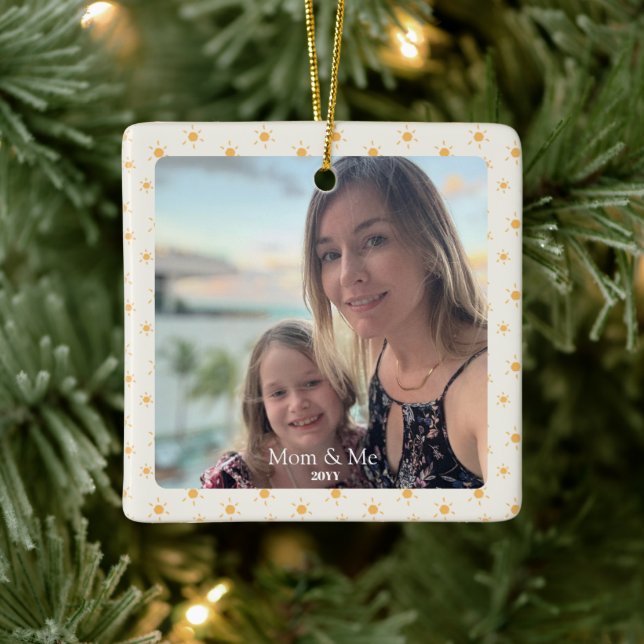 Custom Photo Keepsake | Mom and Me Gift | Memory Ceramic Ornament (Tree)