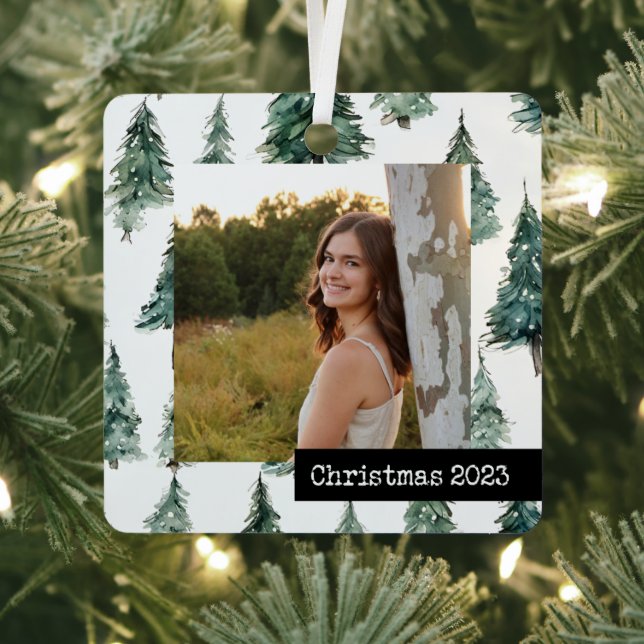 Custom photo keepsake ornament trees woodland (Insitu)