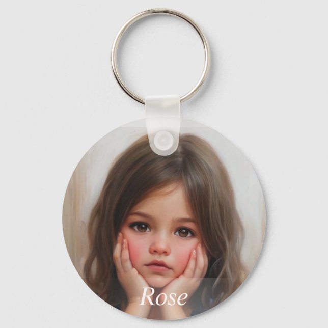 Custom photo keychain with name (Front)