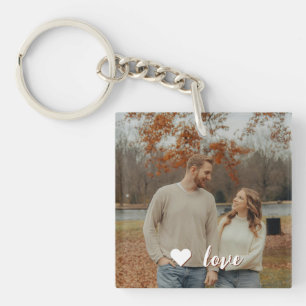 Custom Photo Keychain with Personalized Text