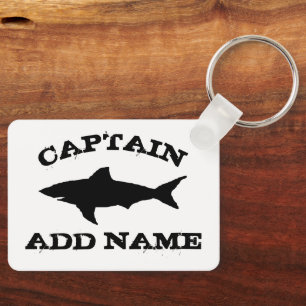 Custom photo keychain with shark fish silhouette