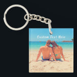 Custom Photo Keychain with Text<br><div class="desc">Keychains with Custom Photo and Text - Your Own Design - Special - Personalized Family / Friends or Personal Gift - Add Your Text and Photo - Resize and move or remove and add elements / image with customization tool. Choose / add your favourite font / text colour ! You...</div>