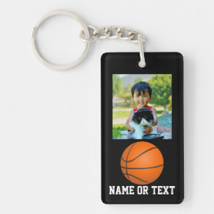 Custom Photo Kids Basketball Theme Keychain