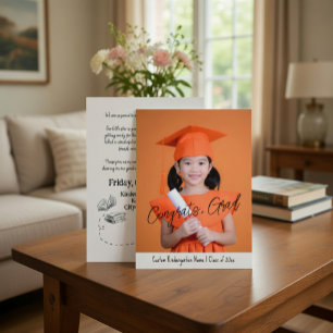 Custom Photo Kindergarten Graduation  Invitation