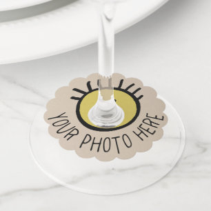 Custom Photo KRAFT WINE GLASS TAGS Blank Template
