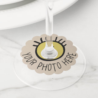 Custom Photo KRAFT WINE GLASS TAGS Blank Template