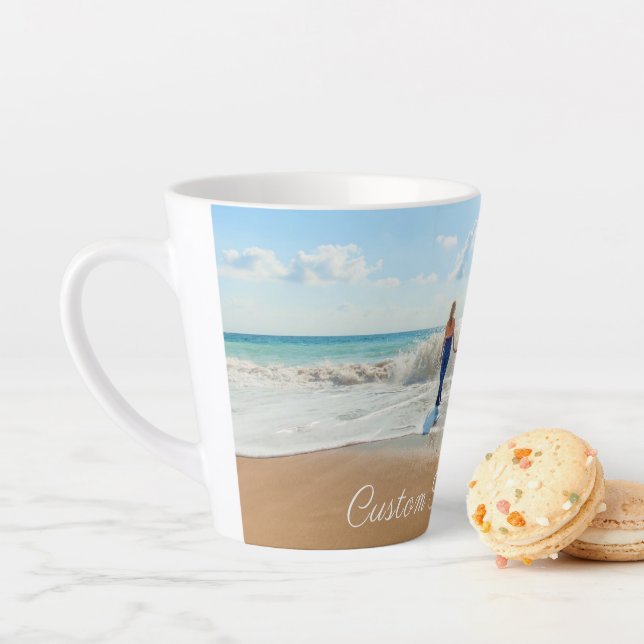 Custom Photo Latte Mug Gift Your Photos and Text (In Situ)