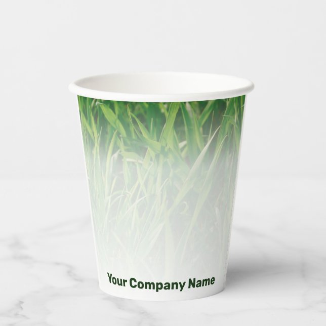 Custom Photo Lawn Care Service Promotional Paper Cups (Front)