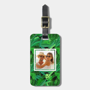 Custom Photo Leaves Of Tropical Palm Trees Luggage Tag