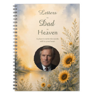 Custom Photo Letters to Dad in Heaven Memorial Notebook