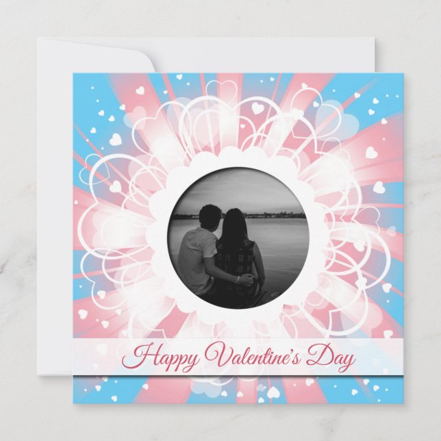 Custom Photo LGBT Transgender Valentine's Day Holiday Card (Front)