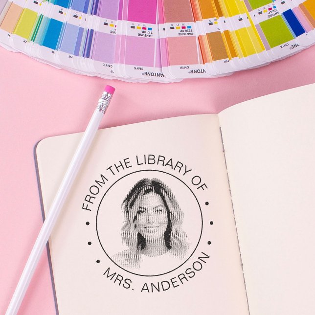 Custom Photo Library Teacher Self Inking Stamp (Creator Uploaded)