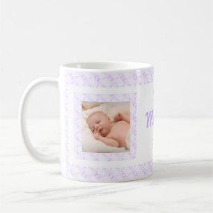 Custom Photo Lilac Pattern Mother’s Day Mum Mummy Coffee Mug