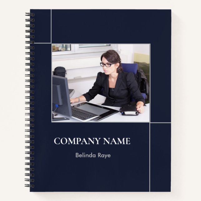 Custom photo lines blue notebook (Front)