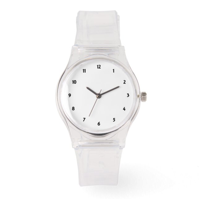 Custom Photo Logo Art Slogan Sporty Pink Silicon Watch (Front)