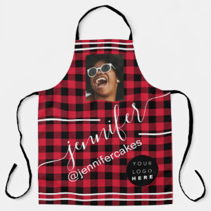 Custom Photo Logo Coffee Shop  Cake Buffalo Apron
