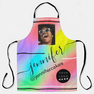 Custom Photo Logo Coffee Shop Cake Holograph Apron