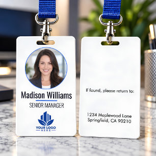 Custom Photo Logo Name ID Badge