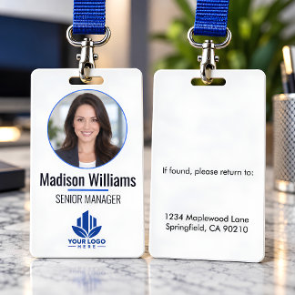 Custom Photo Logo Name ID Badge