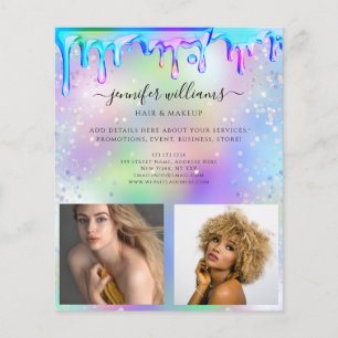 Custom Photo Logo Promotional Holographic Drip Flyer
