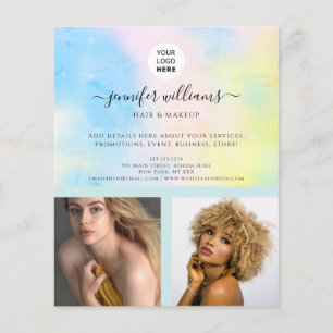 Custom Photo Logo Promotional Rainbow Pastel Colou Flyer