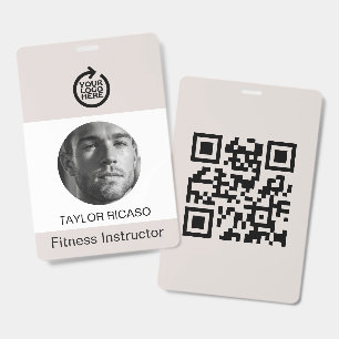 Custom Photo Logo QR Code Business Personalized Badge