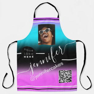 Custom Photo Logo QR Menu CODE Colour Therapy Coff Apron