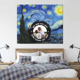 Custom Photo/Logo Text   Fully Editable Van Gogh Canvas Print