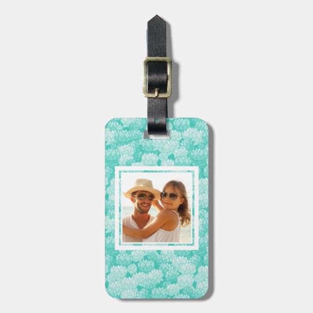 Custom Photo Lotus pattern 2 Luggage Tag (Front Vertical)