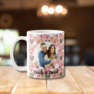 Custom photo love heart pattern Mug
