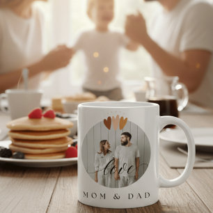 Custom Photo Love Mom and Dad Anniversary Gift  Coffee Mug