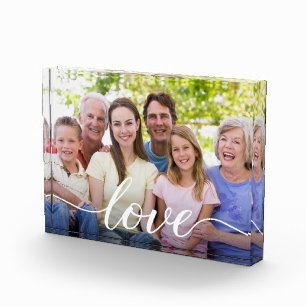 Custom Photo love script grandparents family Block