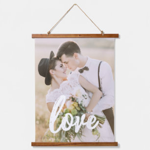 Custom Photo Love Script Hanging Tapestry