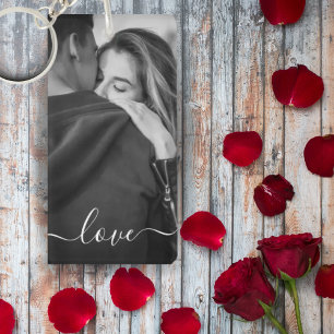 Custom Photo Love Script Personalized Keychain