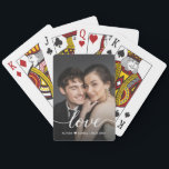 Custom Photo Love script Simple Playing Cards<br><div class="desc">Celebrate your love with these Custom Photo Love Script Playing Cards, the perfect gift for your partner. Featuring a simple yet elegant love script design paired with your cherished photo, this personalized card deck is a heartfelt way to show you care. Ideal for anniversaries, Valentine's Day, or just because, these...</div>
