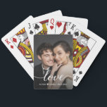 Custom Photo Love script Simple Playing Cards<br><div class="desc">Celebrate your love with these Custom Photo Love Script Playing Cards, the perfect gift for your partner. Featuring a simple yet elegant love script design paired with your cherished photo, this personalized card deck is a heartfelt way to show you care. Ideal for anniversaries, Valentine's Day, or just because, these...</div>