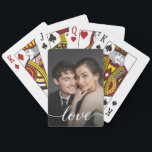 Custom Photo Love script Valentine's day Simple Playing Cards<br><div class="desc">Celebrate your love with these Custom Photo Love Script Playing Cards, the perfect gift for your partner. Featuring a simple yet elegant love script design paired with your cherished photo, this personalized card deck is a heartfelt way to show you care. Ideal for anniversaries, Valentine's Day, or just because, these...</div>