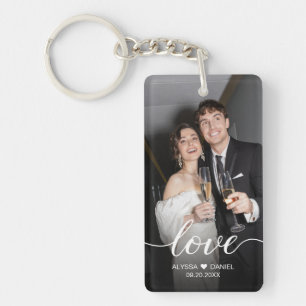 Custom Photo Love script Wedding favours Keychain