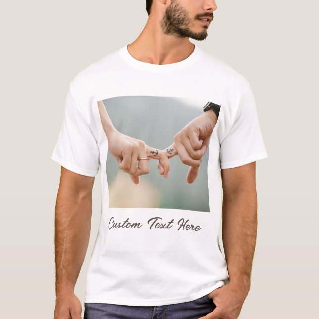 Custom Photo Love T-Shirt Your Photos and Text (Front)