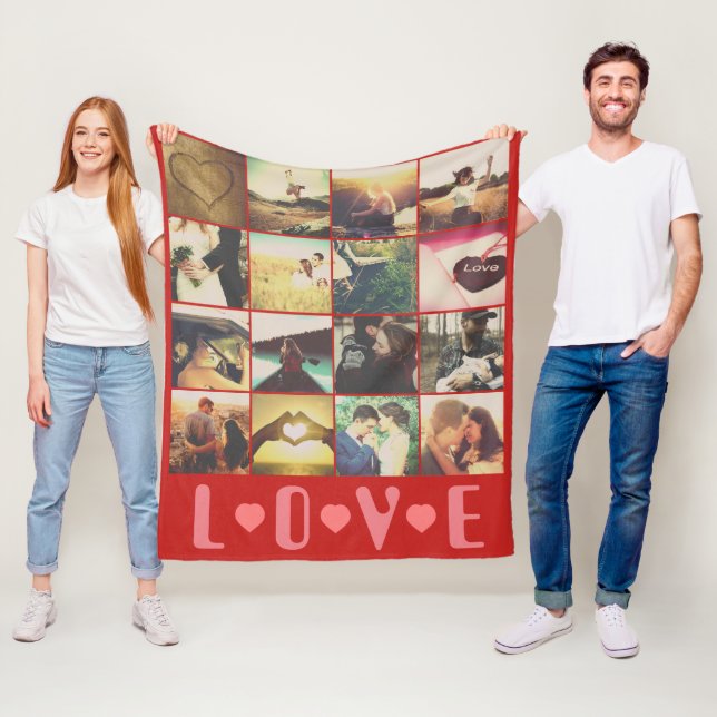Custom photo love template fleece blanket (In Situ)