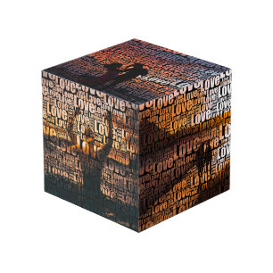 Custom Photo Love Typography  Cube