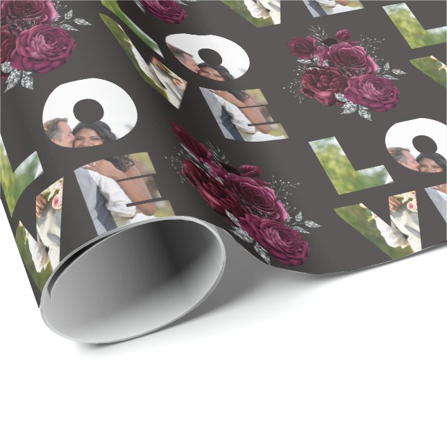 Custom Photo Love Wedding Wrapping Paper (Roll Corner)