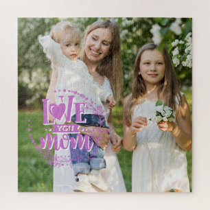 Custom Photo Love You Mom Jigsaw Puzzle