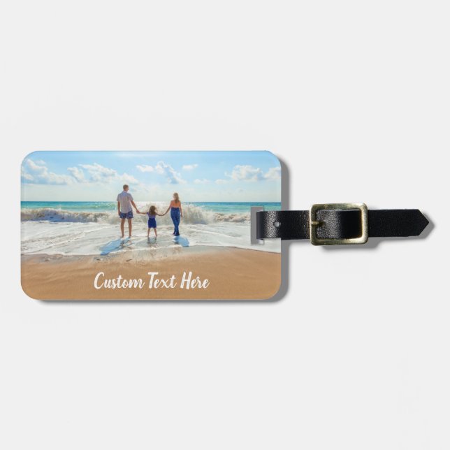 Custom Photo Luggage Tag Your Photos and Text (Front Horizontal)