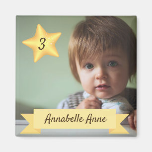 Custom Photo Magnet with Child's Name and Age
