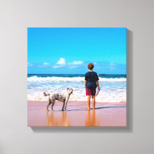 Custom Photo Make Your Own Design - I Love My Pet Canvas Print