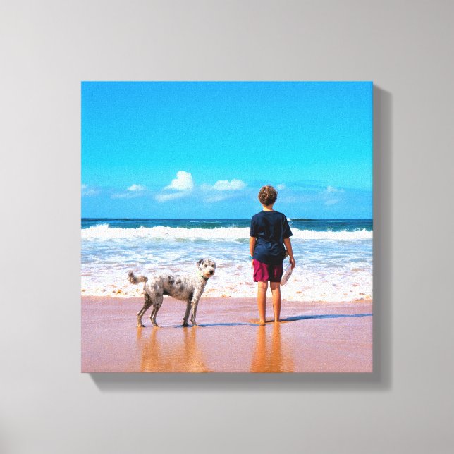 Custom Photo Make Your Own Design - I Love My Pet  Canvas Print (Front)