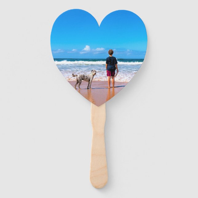 Custom Photo Make Your Own Design - I Love My Pet  Hand Fan (Front)